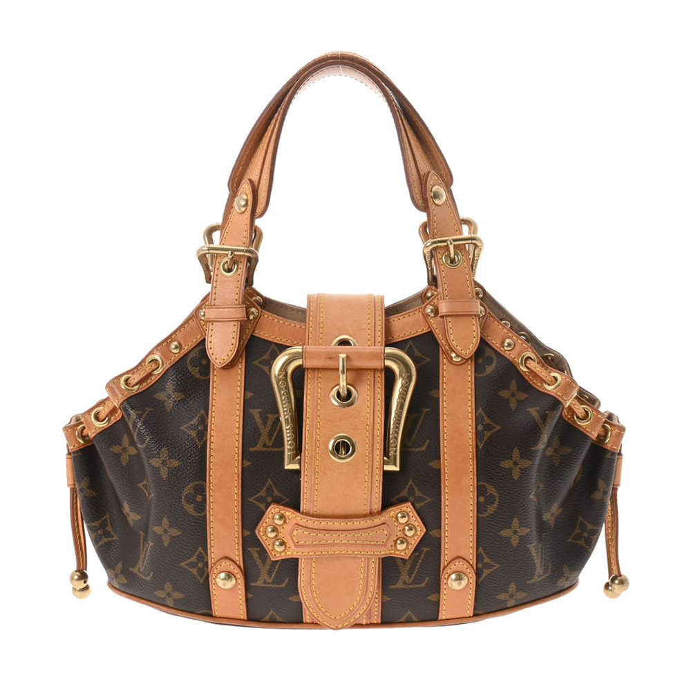 LOUIS VUITTON Monogram Theda Brown Canvas Handbag Bag